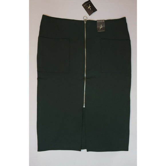 Atmosphere Dresses & Skirts - NEW Atmosphere Mid-Length Pencil Front Zip Green Skirt Size 10 w/ Pockets
